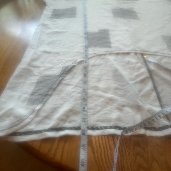 NWT My Soul Danish Luxury Brand Square Stitch Hi-Lo White Top Minimalist Style - Picture 4 of 8